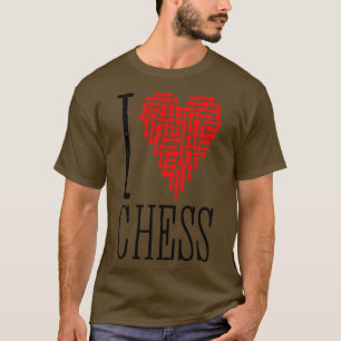 I Kärlek Chess Heart Player Master Coach Biet Mosa T Shirt