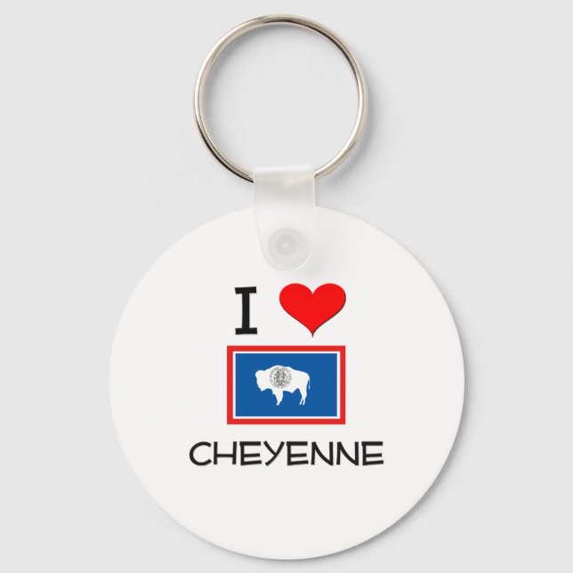 I Kärlek Cheyenne Wyoming Nyckelring (Framsida)