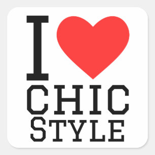 I KÄRLEK CHIC STIL FYRKANTIGT KLISTERMÄRKE