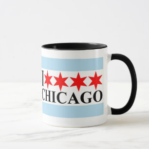 I Kärlek Chicago - Chicago Flagga Stil Mugg