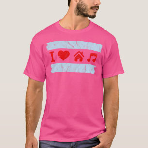 I Kärlek Chicago House Music - Flagga Dj Rave Edm T Shirt