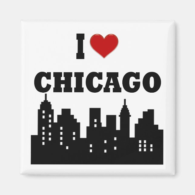 I Kärlek Chicago Magnet (Framsidan)