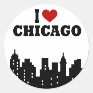 I Kärlek Chicago Runt Klistermärke