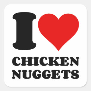 I KÄRLEK CHICED NUGGS FYRKANTIGT KLISTERMÄRKE