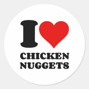I KÄRLEK CHICED NUGGS RUNT KLISTERMÄRKE