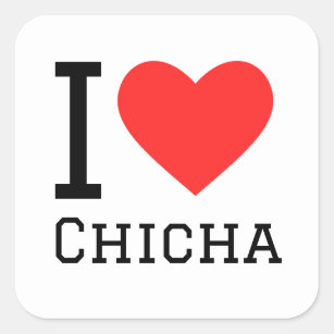 I kärlek chicha fyrkantigt klistermärke