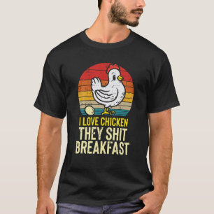 I Kärlek Chicken Breakfast Funny Farm Animal Farme T Shirt