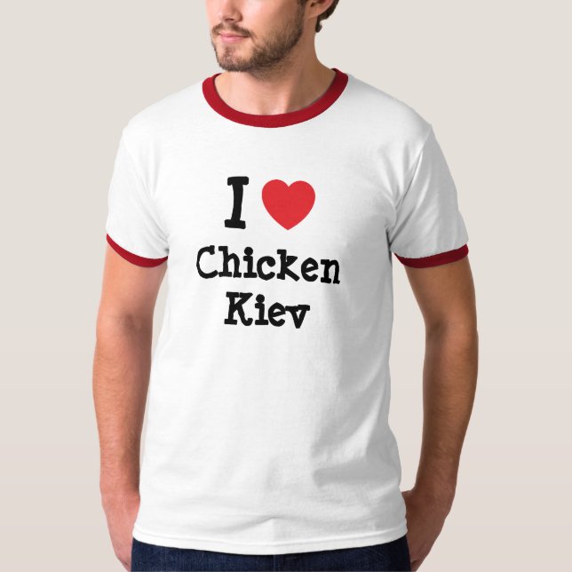 I kärlek Chicken Kiev hjärta T-Shirt (Framsida)