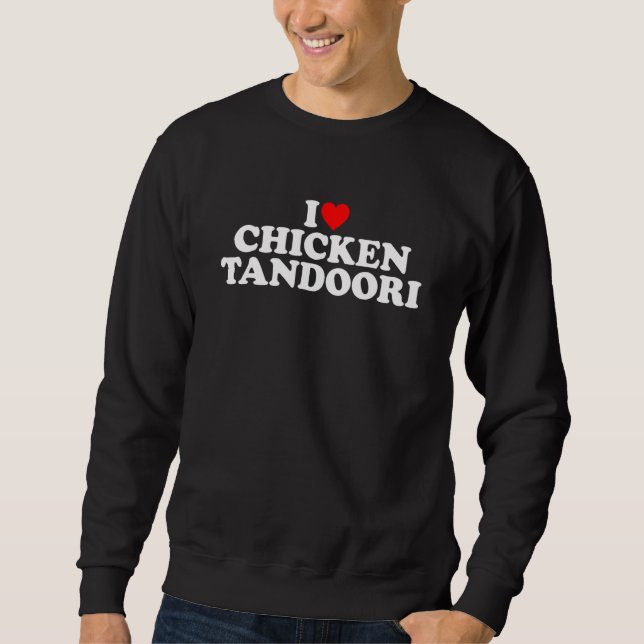 I Kärlek Chicken Tandoori Heart Chicken Tandoori Lång Ärmad Tröja (Framsida)