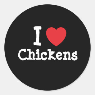 I kärlek Chickens anpassningsbar personlig Runt Klistermärke
