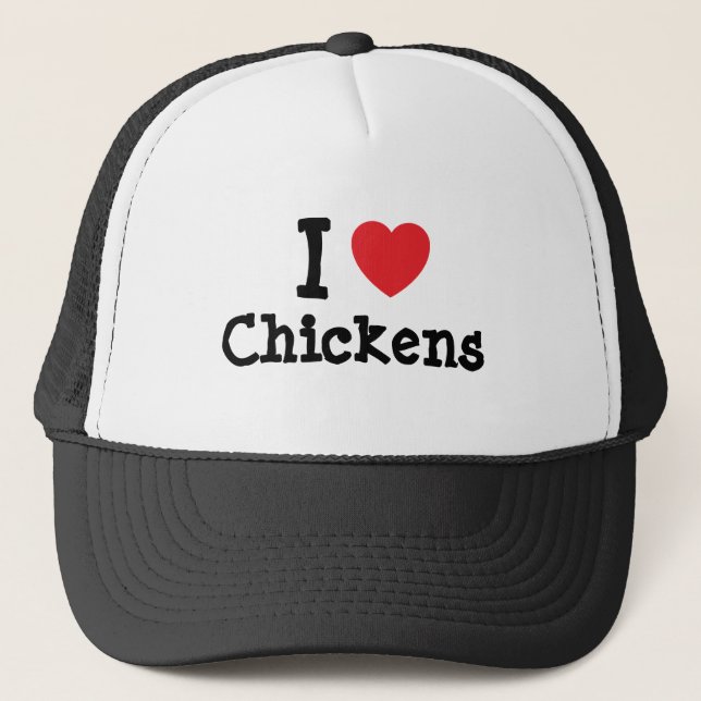 I kärlek Chickens anpassningsbar personlig Truckerkeps (Framsida)