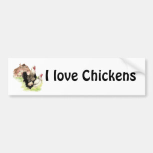 I kärlek Chickens, Chicken och Barn Bumper Sticker Bildekal