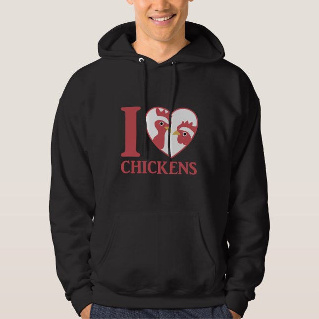 I Kärlek Chickens Cu Hoodie (Framsida)