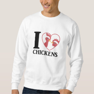 I Kärlek Chickens cute Chickens i hjärtat Tupp Lång Ärmad Tröja