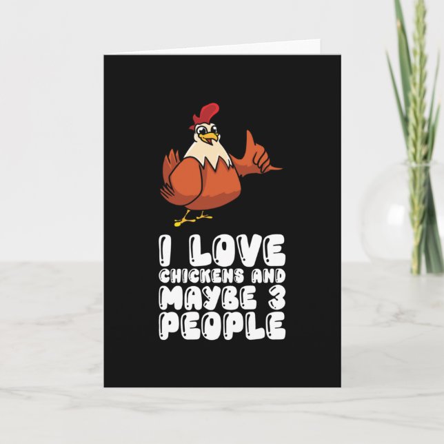 I Kärlek Chickens och kanske tre personer Kort (Framsida)