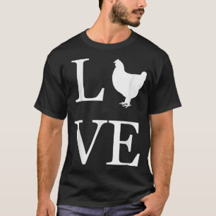 I Kärlek Chickens Silhouette Farmer Animal Pet Own T Shirt