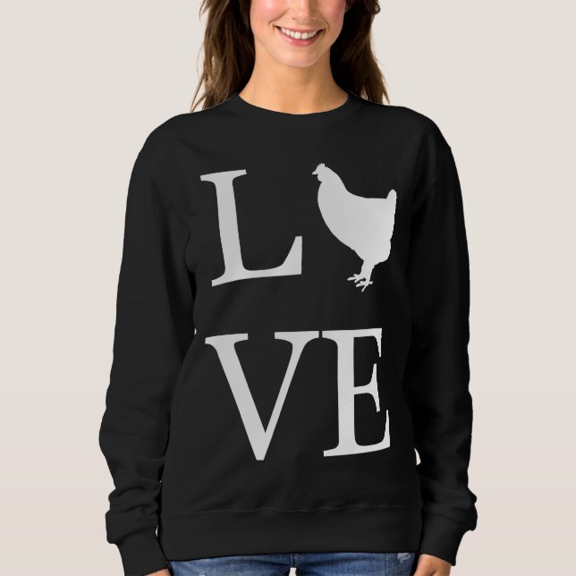 I Kärlek Chickens Silhouette T Shirt (Framsida)