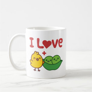 I Kärlek Chickpeas Hummus Kawaii Kaffemugg