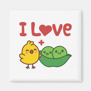 I Kärlek Chickpeas Hummus Kawaii Magnet