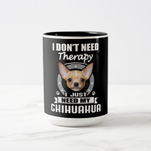 I Kärlek Chihuahua Hund I Need Chihuahua Två-Tonad Mugg