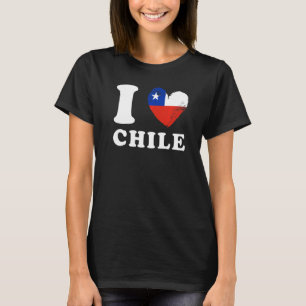 I Kärlek Chile Hjärtat Flagga Chile T Shirt