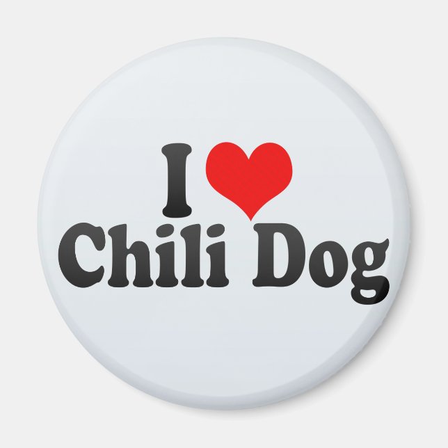 I Kärlek Chili Hund Magnet (Framsidan)