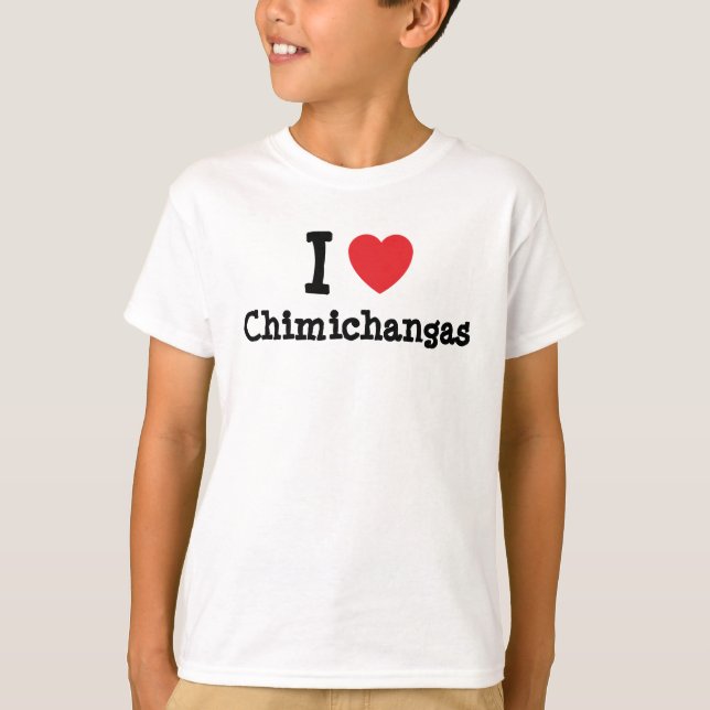 I kärlek Chimichangas hjärta T-Shirt (Framsida)