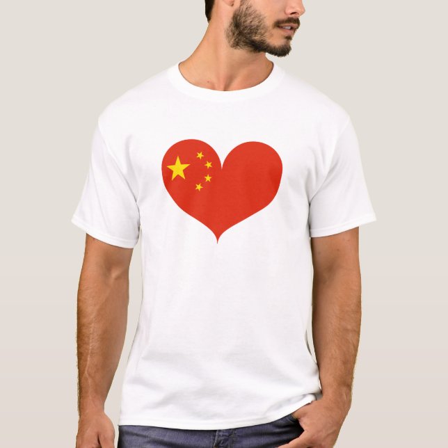 I KÄRLEK CHINA FLAGGA T SHIRT (Framsida)