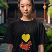 I Kärlek China Lodrät I Hjärtar kinesiska Flagga f