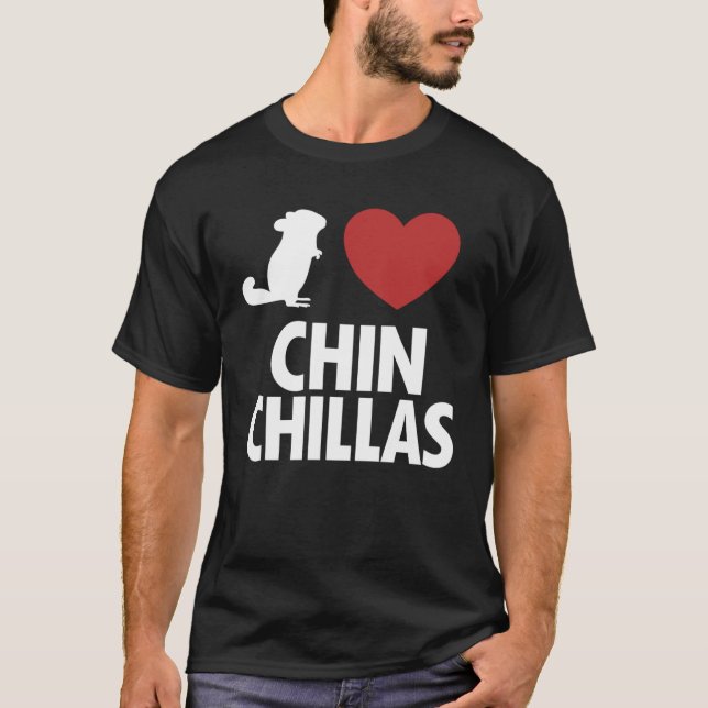 I kärlek Chinchillas Longtail Long Hair Breeder Ch T Shirt (Framsida)