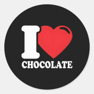 I Kärlek Chocolate I Han Chocolate Runt Klistermärke