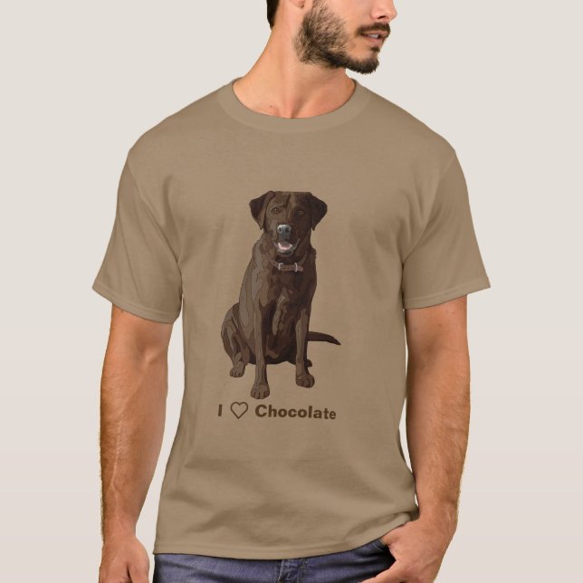 I Kärlek Chocolate Labrador Retrievers Tee Shirt (Framsida)