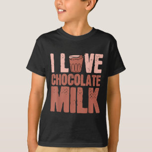 I Kärlek Chocolate Mjölk Food Eater Älskare citera T Shirt