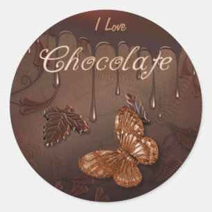 I Kärlek Chocolate Runt Klistermärke