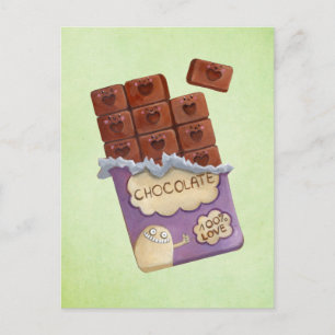 I kärlek Chocolate Vykort
