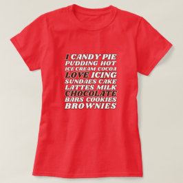 i kärlek choklad allt vitt t shirt