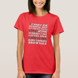 i kärlek choklad allt vitt t shirt