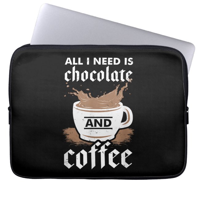I Kärlek, choklad och kaffe Laptop Fodral (Framsidan)