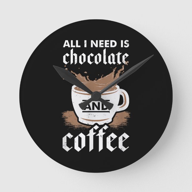 I Kärlek, choklad och kaffe Rund Klocka (Framsida)