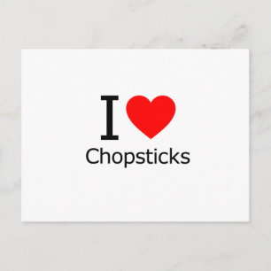I Kärlek Chopsticks Vykort