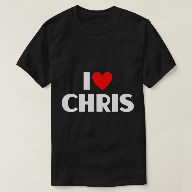 I Kärlek Chris - Jag Heart Chris T-Shirt (Design framsida)