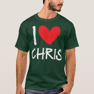 I Kärlek Chris Namn Personlig Manar Guy BFF Friend T Shirt