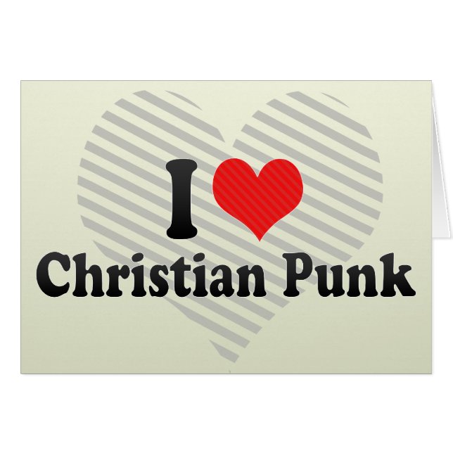 I Kärlek Christian Punk Hälsningskort (Framsidan Horizontal)