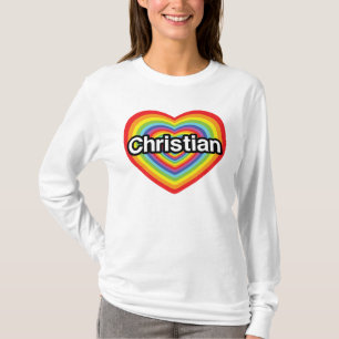 I kärlek Christian: regnbåge T-shirt