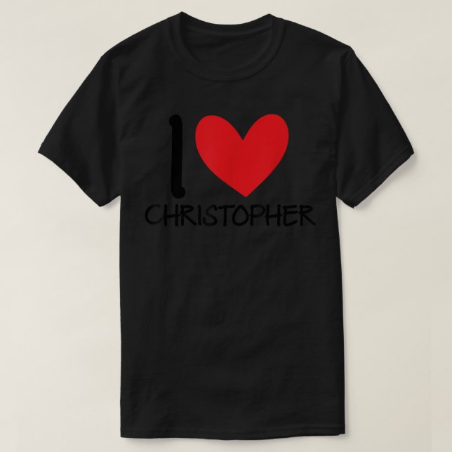 I Kärlek Christopher Namn Personlig Manar Guy BFF  T Shirt (Design framsida)