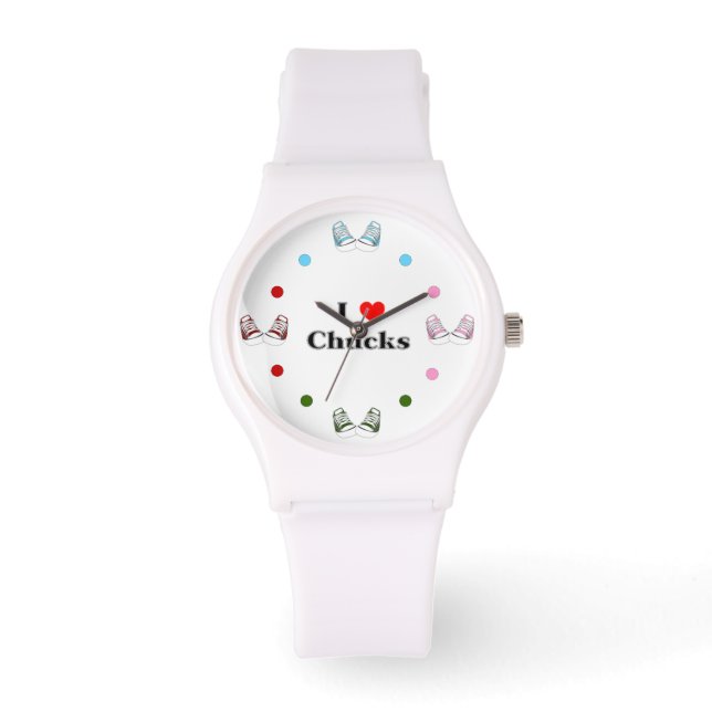 I Kärlek Chuck Watch (vit) Armbandsur (Framsida)