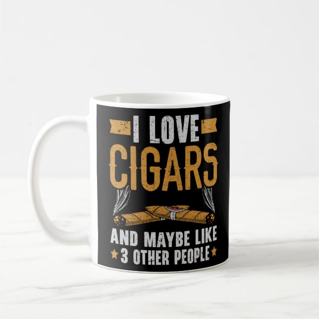 I Kärlek Cigars och kanske som tre Cigarette Sm Kaffemugg (Vänster)