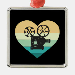 I Kärlek Cinema Retro Movie Projector Julgransprydnad Metall