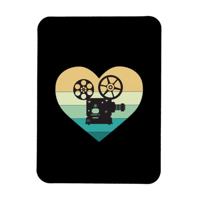 I Kärlek Cinema Retro Movie Projector Magnet (Vertikal)