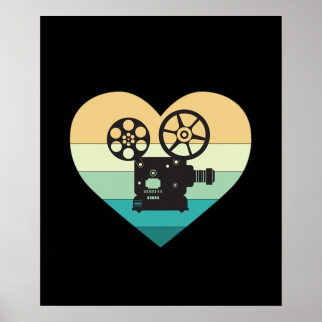 I Kärlek Cinema Retro Movie Projector Poster (Framsidan)